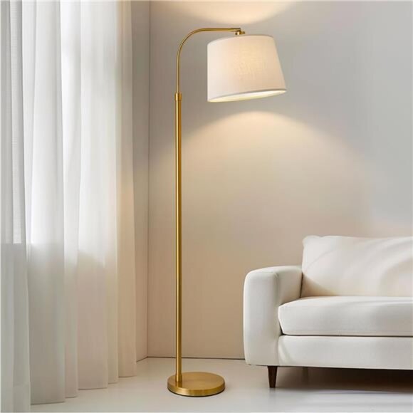 62" Gold Floor Lamp for Living Rooms Tall Arc Standing Lamps for - Picture 2 of 7